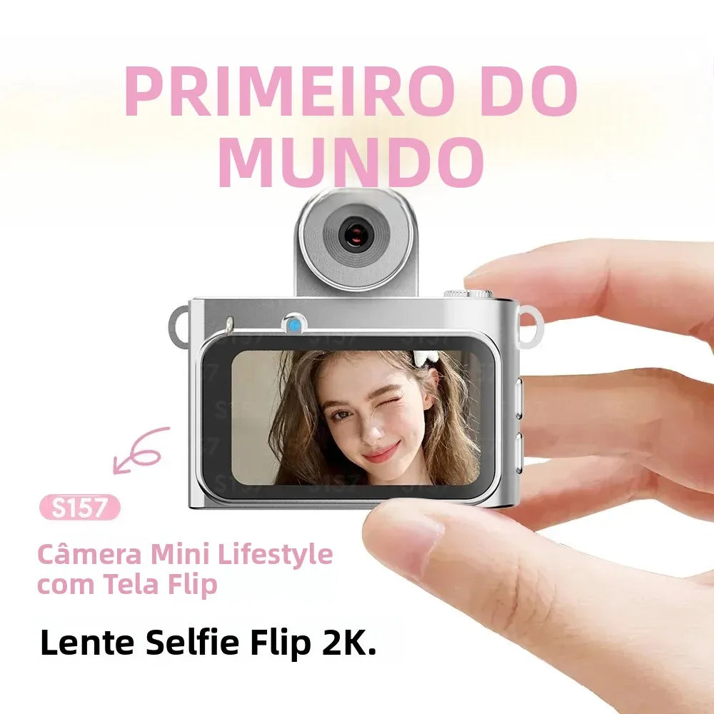 S157 mini camera 180 degree flip selfie lens demo
