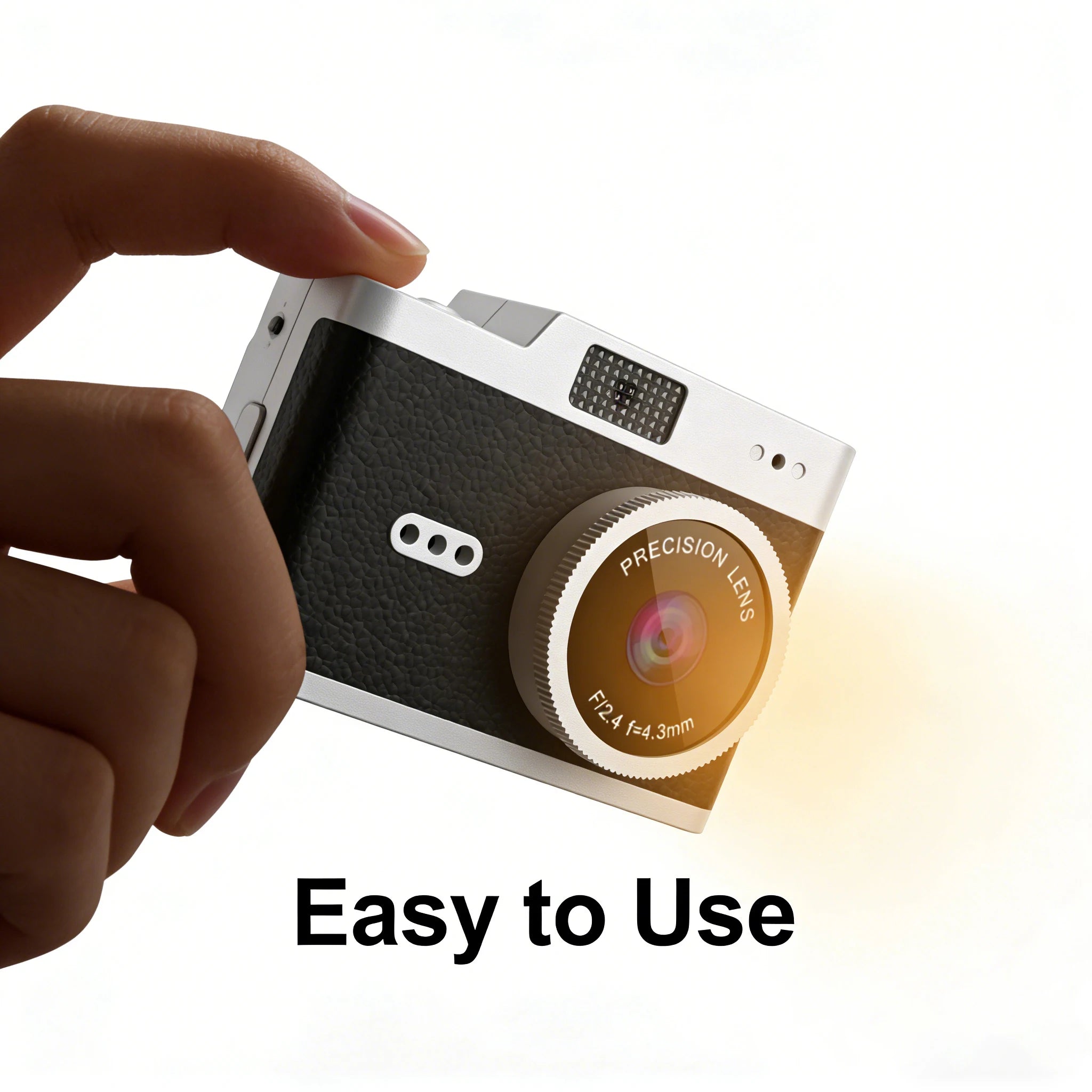Vintage wallet mini camera held in hand, easy to use