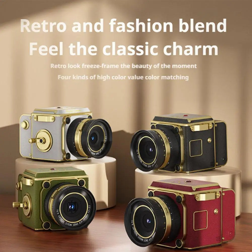 Vintage box camera in four colors, retro fashion blend