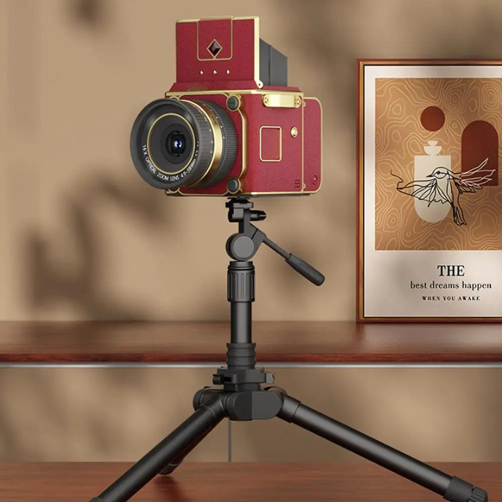 Vintage box camera mounted on a tripod
