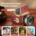 Vintage TLR-style box camera, portable camera for photos and videos