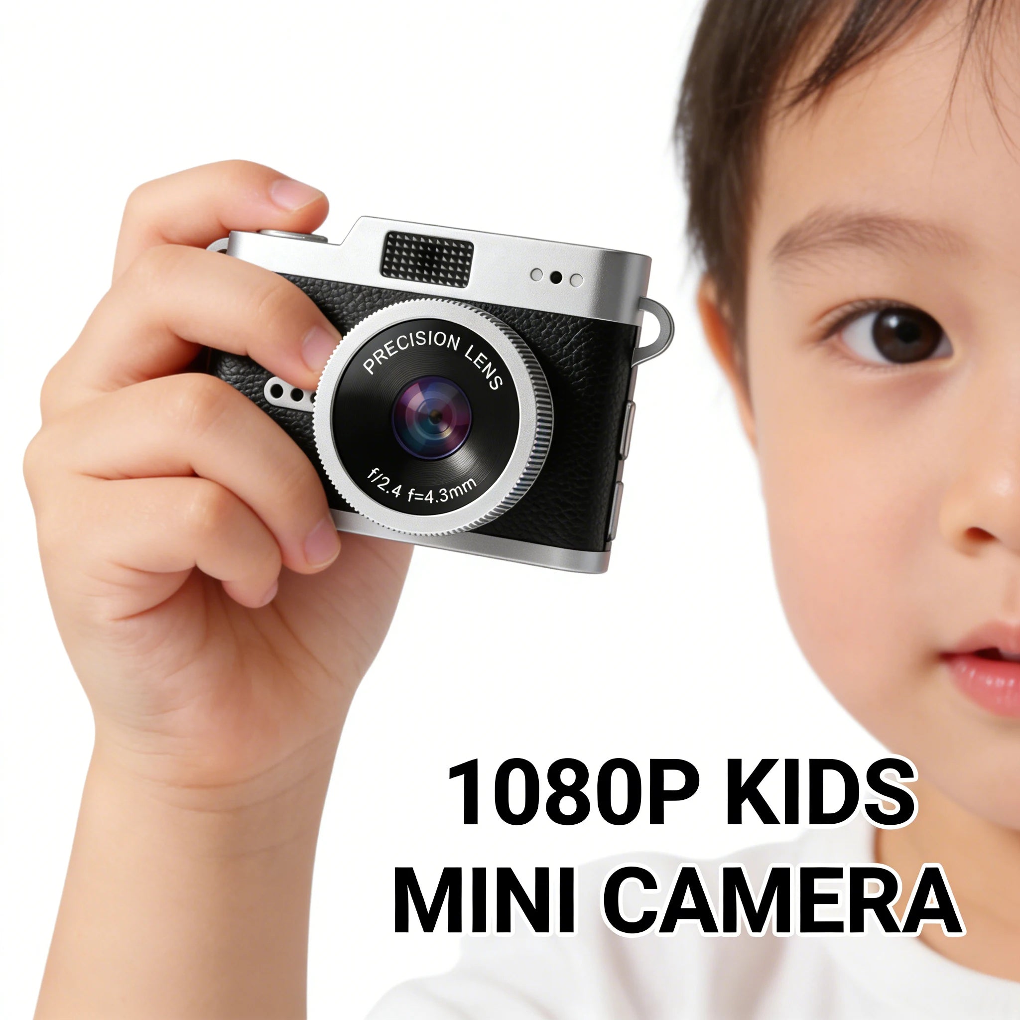 Kids mini camera 1080p held by a child